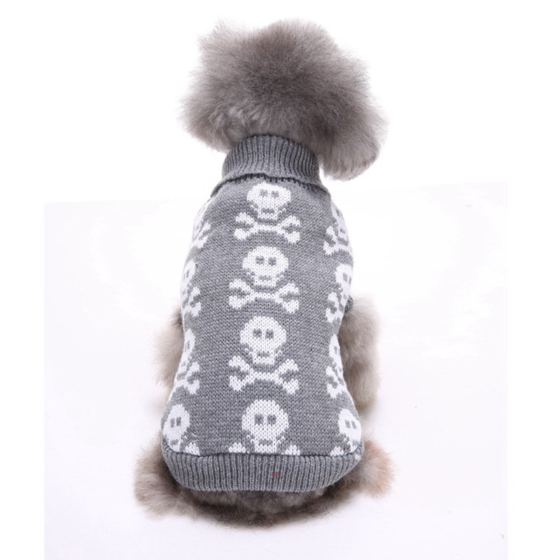 Trendy Skull Pattern Pet Turtleneck Sweater