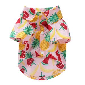 Fresh Fruit Print Pet Shirt Dog Summer Breathable Short Sleeve Top