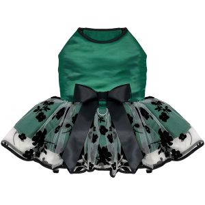 Dress | Green & Black Satin Tulle